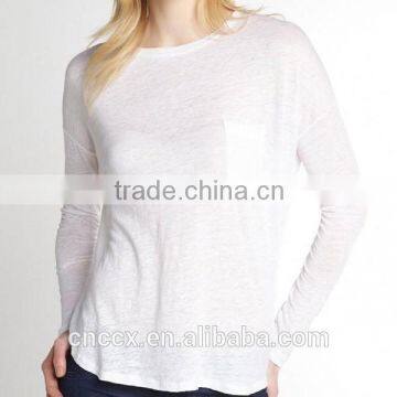 15STC2220 spring summer breathable lady blouses linen clothes