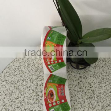 Hot sale custom design paper self-adhesive food labels stickers printing in roll/in sheet