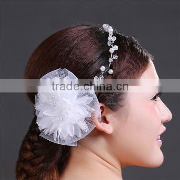 MYLOVE 2015 Wholesale Bridal Flower Hair Accessories pearl and fabric accessory MLF082