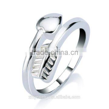 Hot!!! wholesale arrow heart jewel mark women gifts silver ring