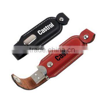 Cheap factory direct selling 1 gb usb flash drive Brand Custom Leather Can be printed logo