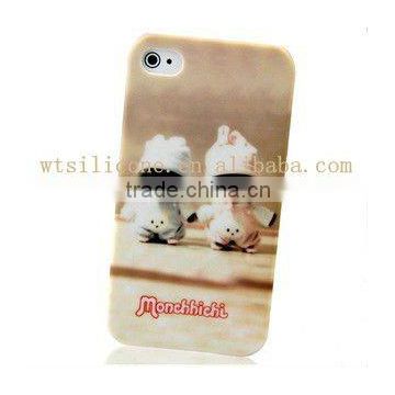 Monchhchi Cartoon Smooth Silicone Skin Back Case Cover Protector for Apple iPhone 4G 4S