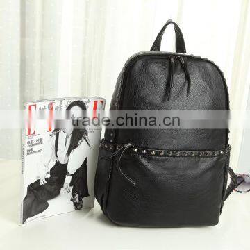 2016 Most Popular Wicker Zipper Waterproof Backpack and Rivets Shoulder Bag photo-2