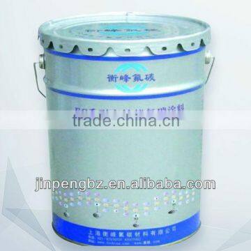 painting round white metal bucket