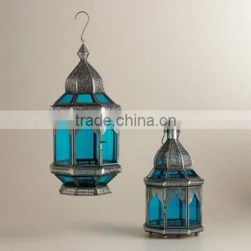 Moroccan Lamp, Moroccan Lantern, Hanging Lamp,Moroccan Candle Lantern Antique New Style -2016 Blue Colour Lantern