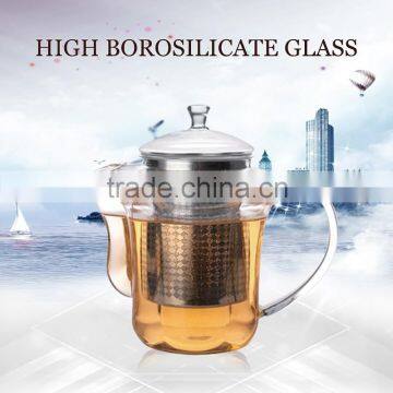 wholesale glass teapot with stainless steel infuser high borosilicate glassware N6365 500ml