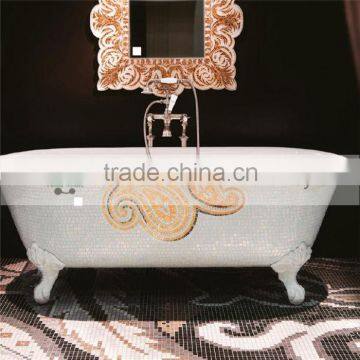 MB PBT-CV-S02 Handmade Mosaic Small Bathtub Design Silver Leaf Mosaic Art Mosaic Bathtub photo-3