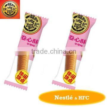 HFC 2450 cereal rice roll cracker grain snack with strawberry flavor