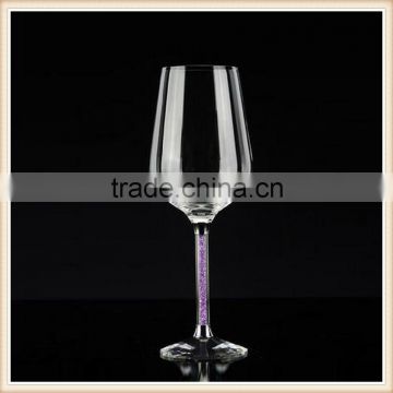 wholesale Crystal Wine Glass with purple diamond stem