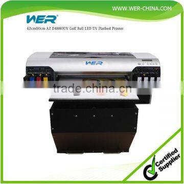 Top selling A2 size 8 color 5760 * 2880 dpi WER-D4880UV uv led flatbed printer