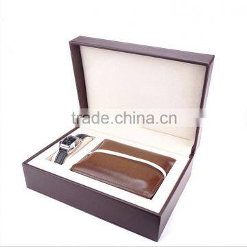 Chinese factories wholesale custom high-grade PU leather watch box, deep coffee color gift box