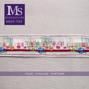 Newest design ethnic jacquard 1.25 inch nylon webbing for garment