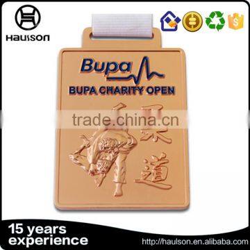 Wholesale Custom Diecast Soft Enamel Zinc Alloy Plating Gold Championship Judo Sport Medal With Ribbon photo-5