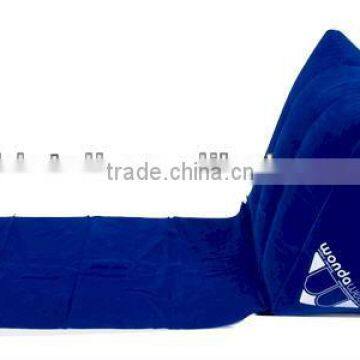 inflatable beach back pillow/ inflatable pvc flocking beach triangle pillow/ inflatable triangle pillow