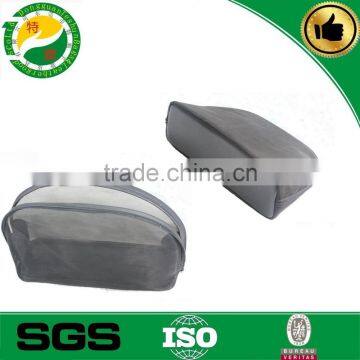 2015 new black mesh cosmetic storage bag with thicken bottom