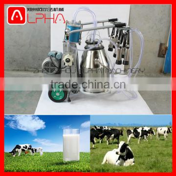 Portable cow goat milking machine with stainless steel double buckets