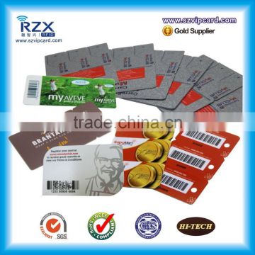 Popular plastic printed die cutting break away gift card for loyalty program