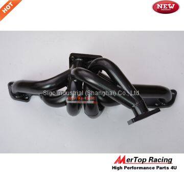 Mertop 3mm Thick Black Coated Niss** Skyline GTR R32 R33 R34 RB26DET RB26 T4 TWIN TOP MOUNT Turbo Exhaust Manifold photo-3