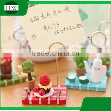 cheap mini resin wooden iron cartoon photo name business card holder