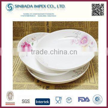 2015 new hot sale custom printed cheap ceramic dishes/ ceramic plate/8inch pasta plate