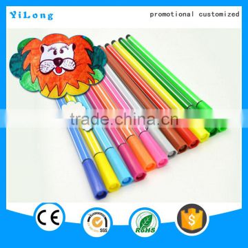 Free sample kids paiting water color magic pens with stencil, Colorful water color pen for kids