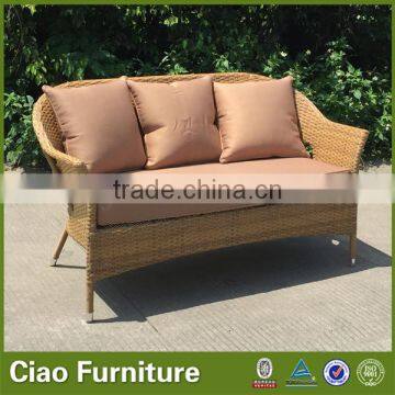 1+1+2 Yellow Rattan Sitting Sofa Chair Outdoor Sofa Set photo-2