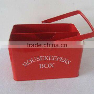 metal red powder coated housekeeping box storage