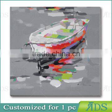 Abstract Boat Ship and Sea Oil Painting