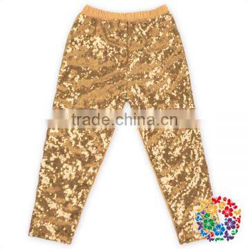 Fashion sequin leggings Gold Girls leggings wholesale Sequins legging set