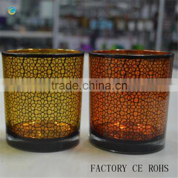 Brown candle holder set glass candle container