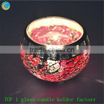 purple mosaic glass jar with lid