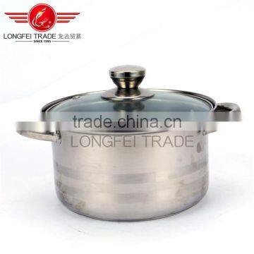 Hot Selling Stainless Steel Soup Pot Kitchen Cookware With Glass Lid photo-2