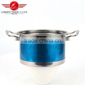 OEM Colorized Stainless Steel Pot/ Soup Pot Kitchen Cookware With Glass Lid photo-5