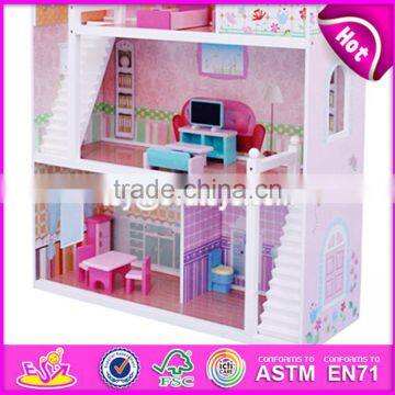 2017 New Design Girls Miniature Toys Wooden Doll House Kits W06A083 photo-5