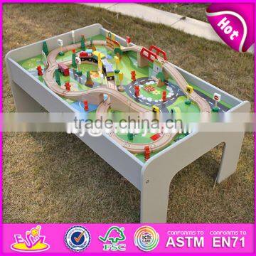 2017 новый дизайн образовательных детских игрушек для активностей - деревянный набор игрового стола с поездами W04C070 photo-2