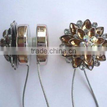 2014 new design magnetic curtain tiebacks with ornament