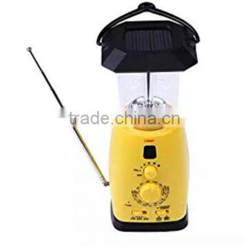 Solar Hand Crank Dynamo Camping Tent Lantern Lamp Am/fm Radio 8led Phone Charger