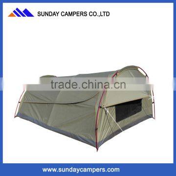 Hot selling canvas fabric swag tent camping tent with inflatable mattress