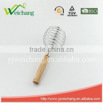 WCL706New design Egg whisk Stainless Steel Wire Whisk, Egg Frother, Milk & wood handle