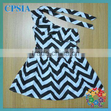 Stylish Black Chevron Maix Dress Hot Selling Cheap One Shoulder Kids Flower Girl Dresses