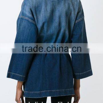 Hot Sale Unique Design Lady Denim Kimono Style Jackets for Sale photo-2