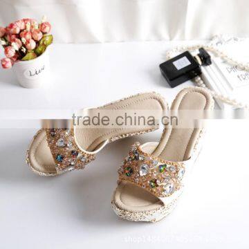 2017 Summer Style, New Style Sandals, Beaded Shoes, Lace, Lace, Chains, Beach, Rhinestone Slippers, Women photo-4