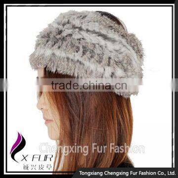CX-E-10C Wholesale Good Quality Knit Rabbit Fur Elastic Head Band photo-3