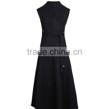 Guangzhou Wholesale Good Design Best Sale Latest Fashion Black Sleeveless Elegant Women Smart Casual Dress 2017 photo-3