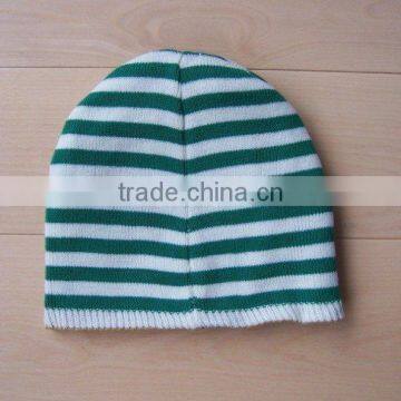Cheap Striped Polar Fleece Knitted Winter Hat Factory photo-5