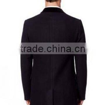 2014 Cheap Price High Fashion Classical Design Black Lapel Slim Fit Mens Cashmere Men Coat photo-3