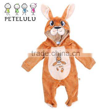 Lovely Kangaroo Warm One Piece Sleepwear Winter Kids Home Wear