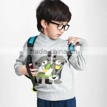 Korea style 100% cashmere knitting patterns children cartoon sweater