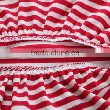 Elf Style Baby Dress Short Sleeve Summer Princess Dresses Striped Cotton One Piece Ruffle Bottom photo-5