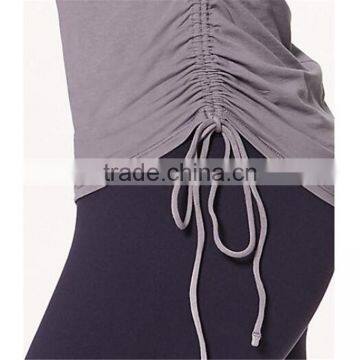 Women Grid Shirt With Long Sleeve With Side Ruffle Tshirts photo-4